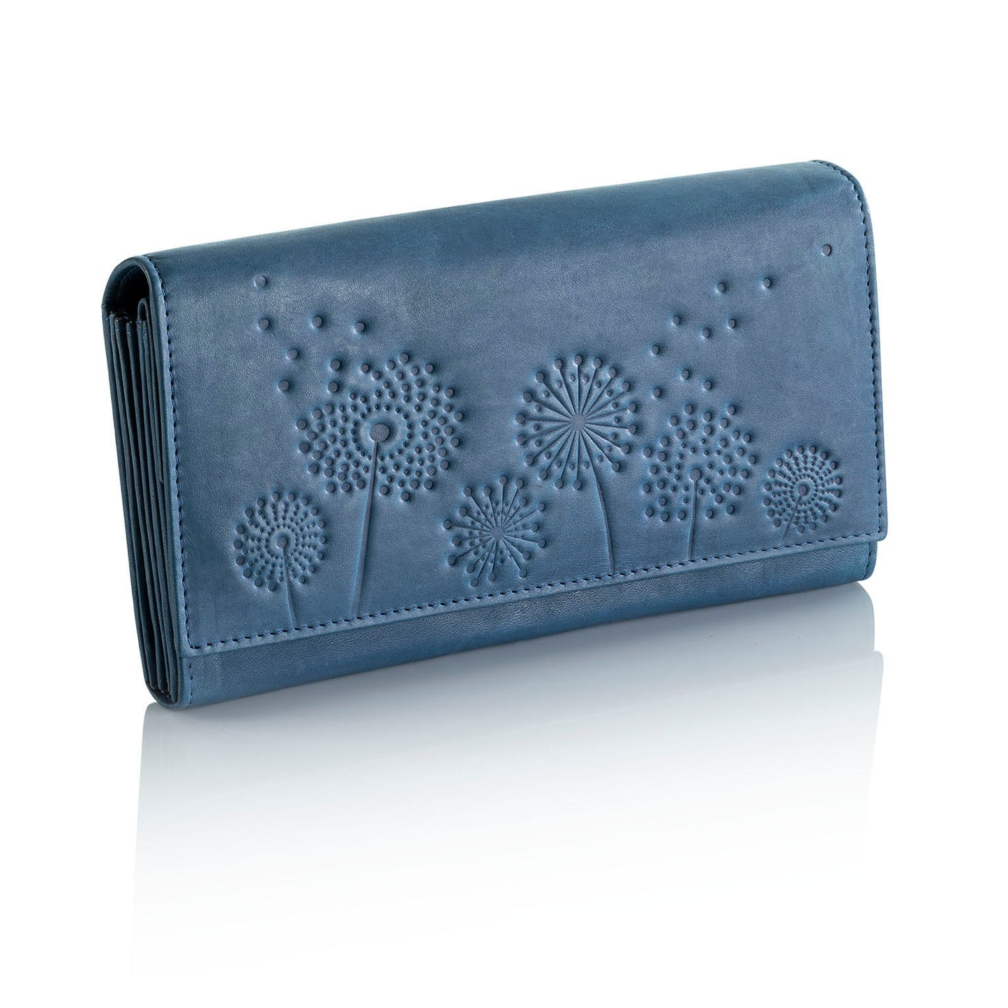 HJP Damengeldbörse "Pusteblume" Leder (Farbe: jeansblau)