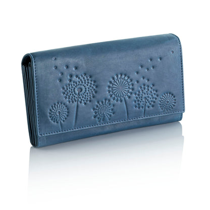 HJP Damengeldbörse "Pusteblume" Leder (Farbe: jeansblau)