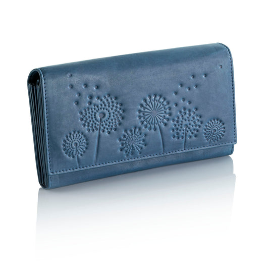 HJP Damengeldbörse "Pusteblume" Leder (Farbe: jeansblau)