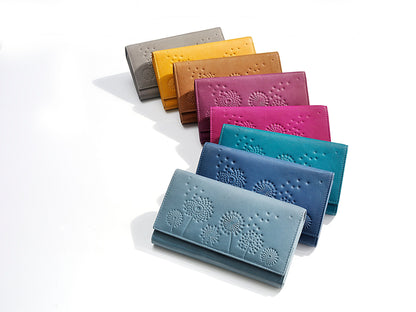 HJP Damengeldbörse "Pusteblume" Leder (Farbe: cognac)