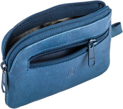 HJP Schlüsseltasche "Cléo" Leder (Farbe: jeansblau) Schwalben