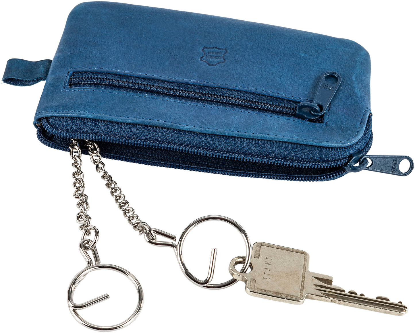 HJP Schlüsseltasche "Cléo" Leder (Farbe: jeansblau) Schwalben