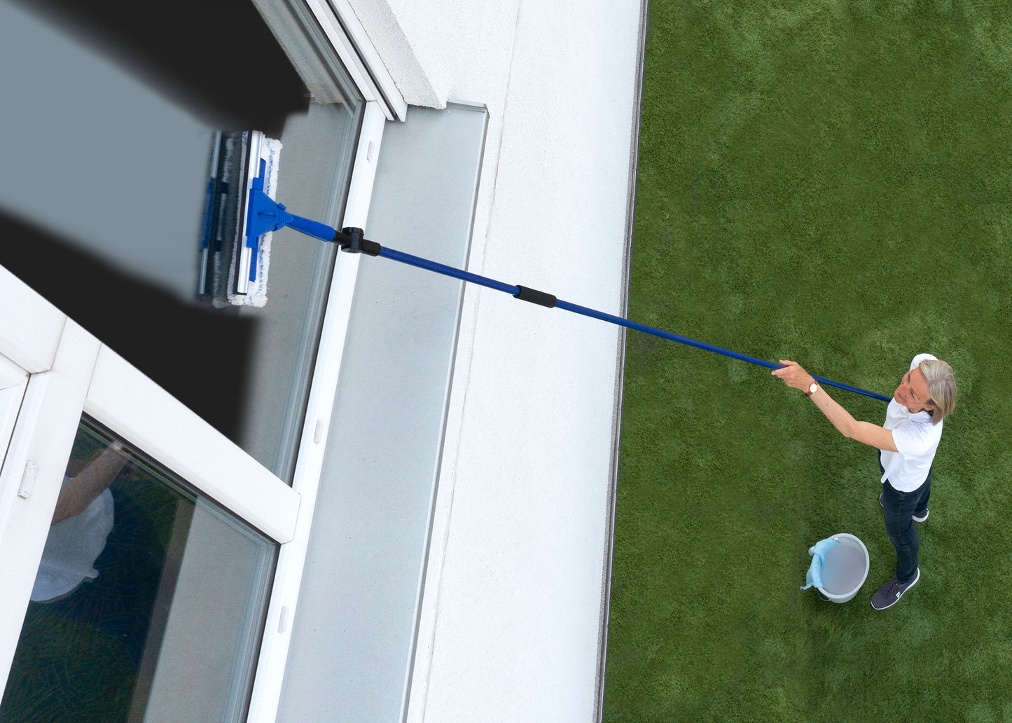 Teleskop-Fensterwischer, 3,88 m mit Schmutzkratzer