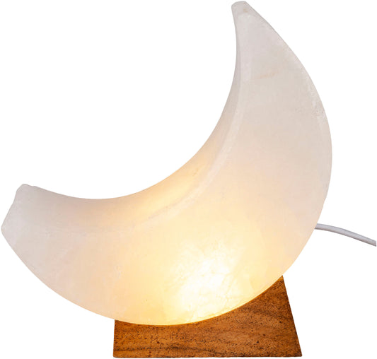 LED-Halbmond "White Line" auf Holzsockel