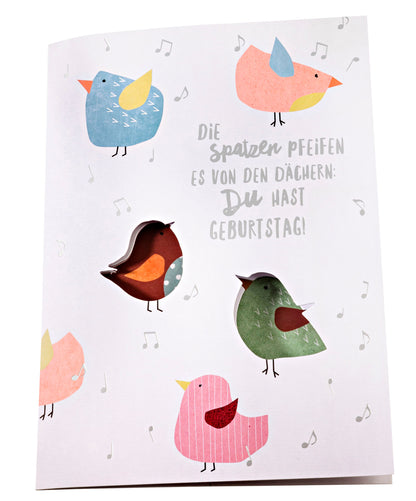 Grafik Werkstatt Musikkarte (Typ: "Spatzen pfeifen")