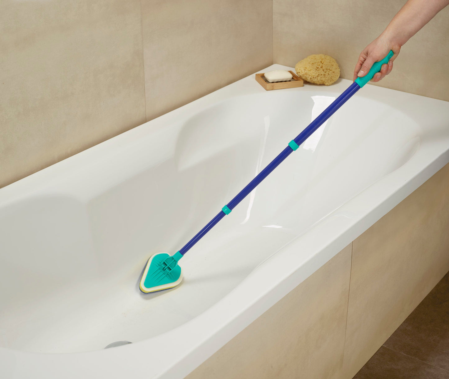 Bad/Fliesenwischer "Blitz-Blank",4-teilig, mit Teleskopstiel & dopp