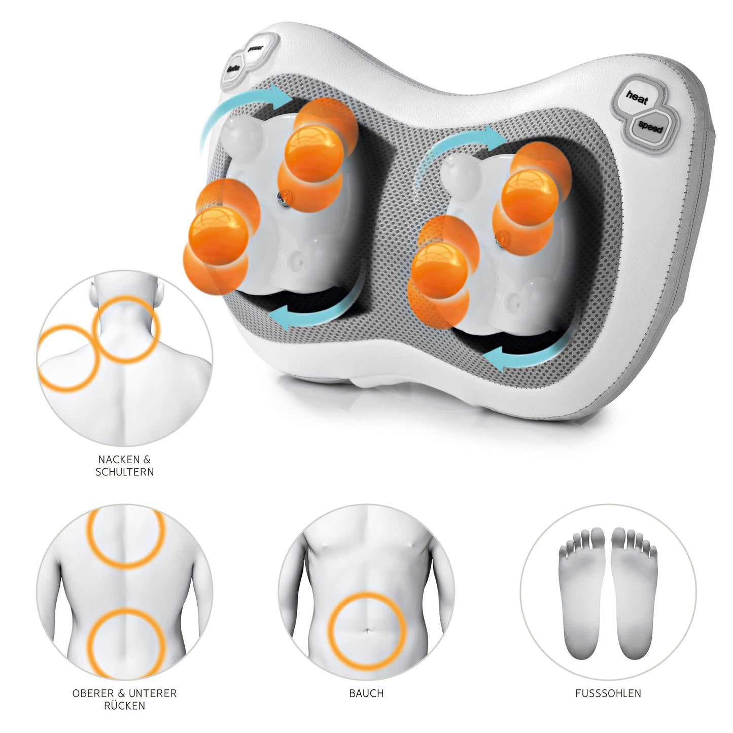 nah-vital Shiatsu-Massagekissen inkl. Fußcover
