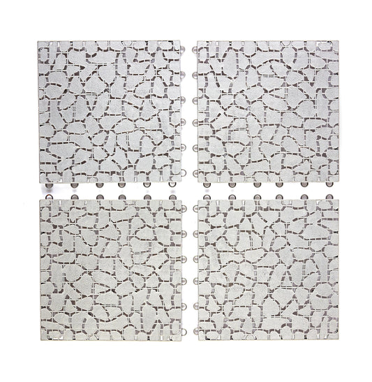 Beetplatten, 4er Set, grau