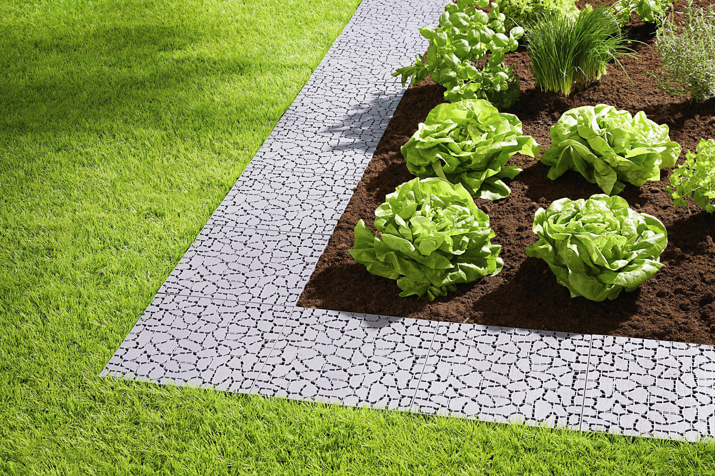 Beetplatten, 4er Set, grau