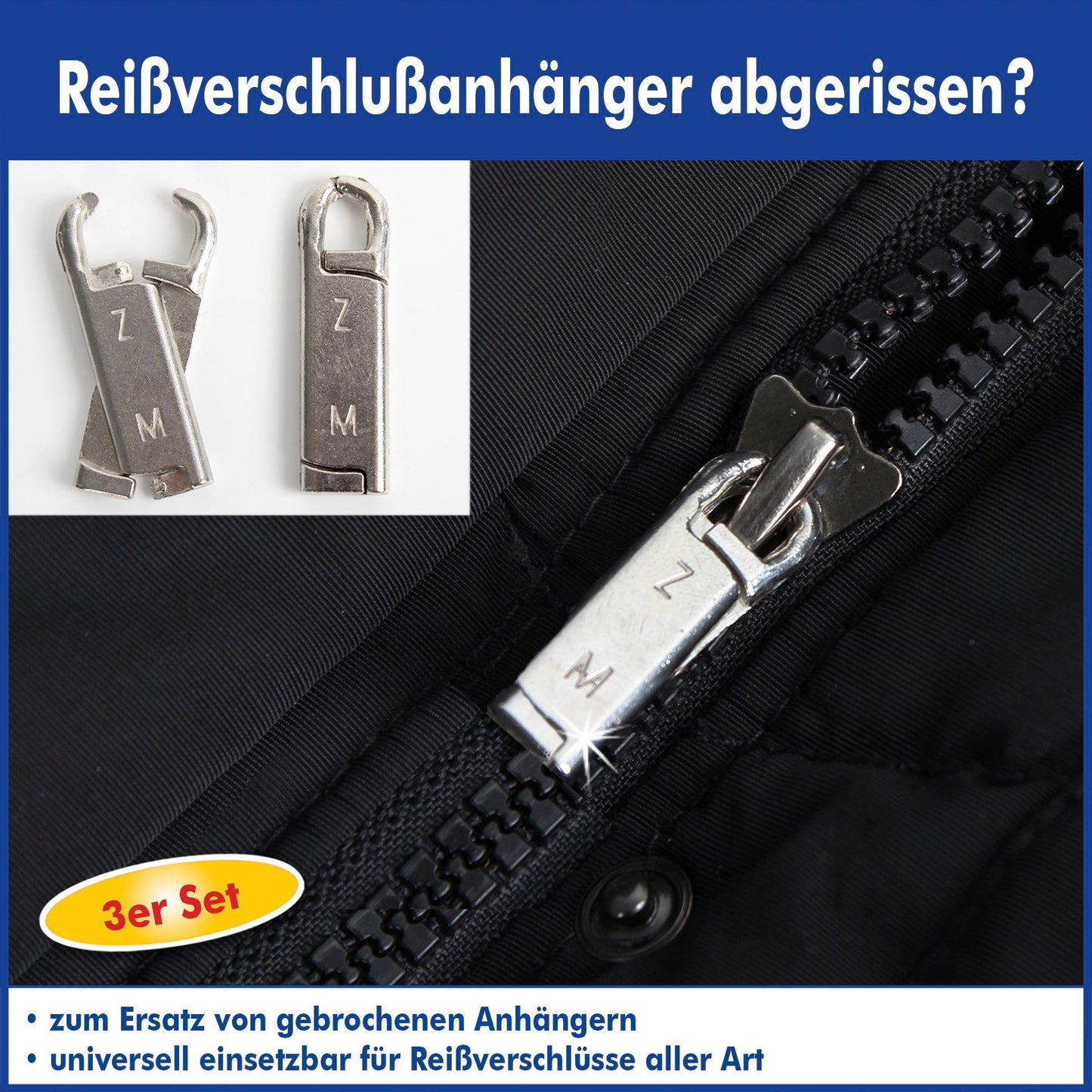 Reißverschluss - Reparaturhaken 6er Set