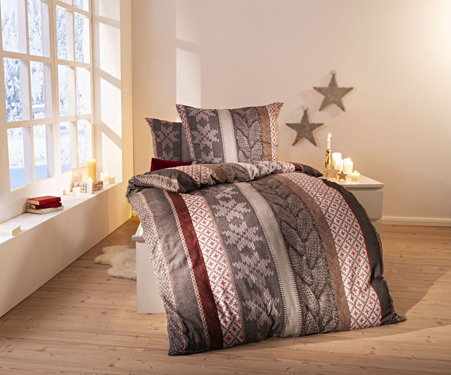 Biber Bettwäsche "Maglia" Taupe, (Grösse: 135x200cm)