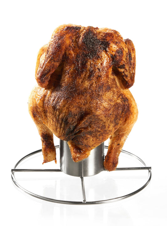 Grill-Hähnchenhalter mit Aromabehälter, Edelstahl