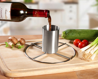 Grill-Hähnchenhalter mit Aromabehälter, Edelstahl