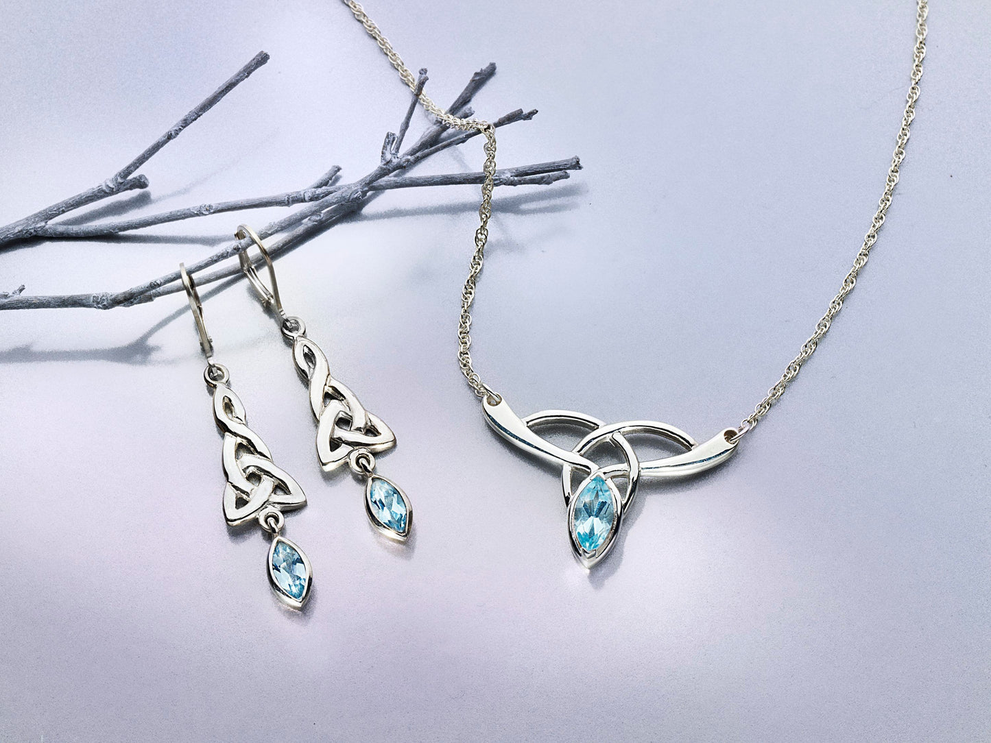 CM Collier "Celtic Topas" 925 Silber