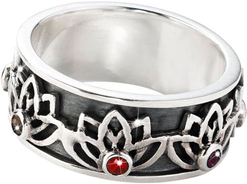 CM ASR Ring Lotus mit Edelsteinen, SI925 (Größe: 21)