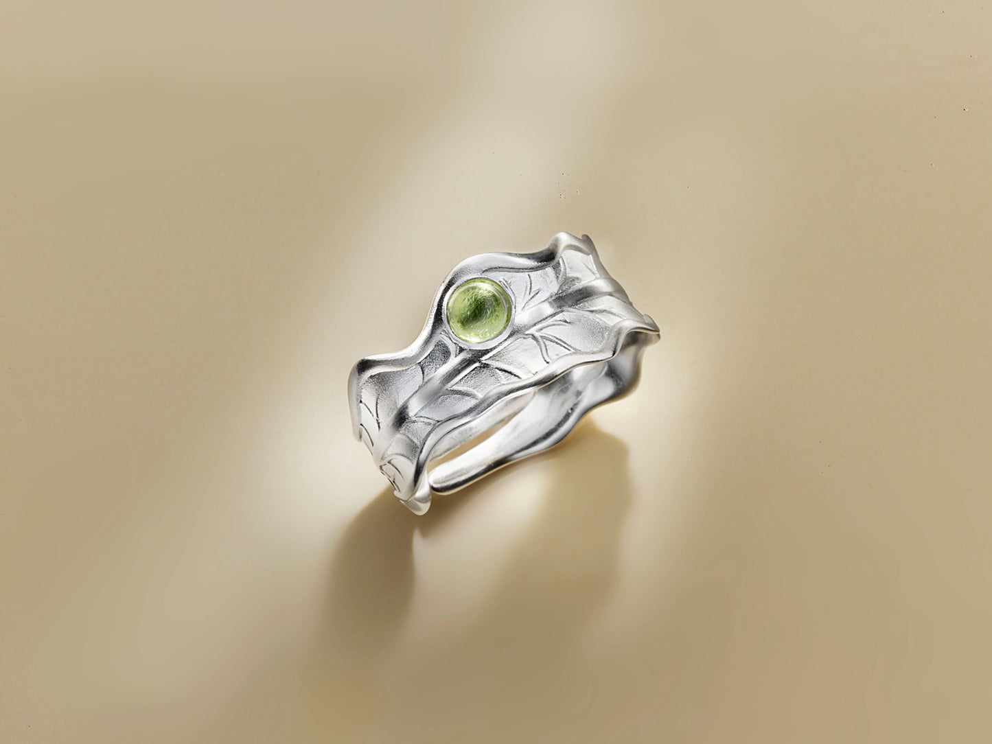 CM Ring "Leaf" (Größe: S/M), 925 Silber