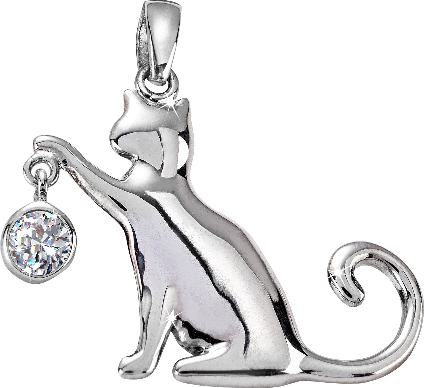 CM Anhänger "Katze" mit Zirkonia, Silber 925