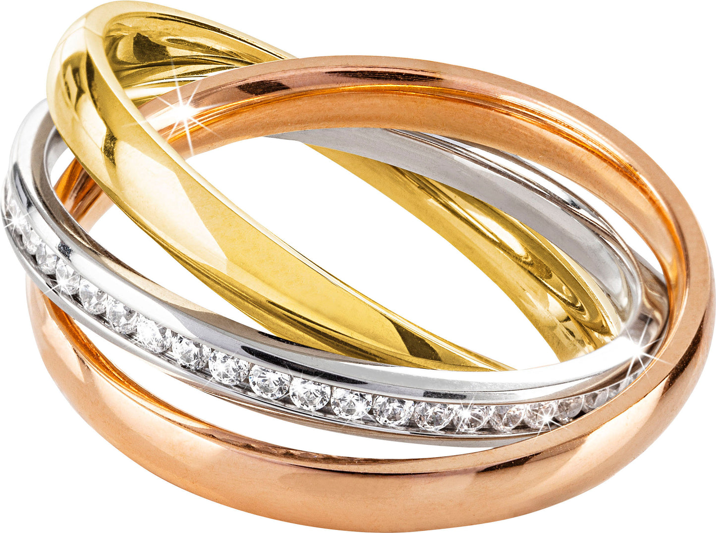 CM Ring "Tricolore" Edelstahl, (Größe: 17)