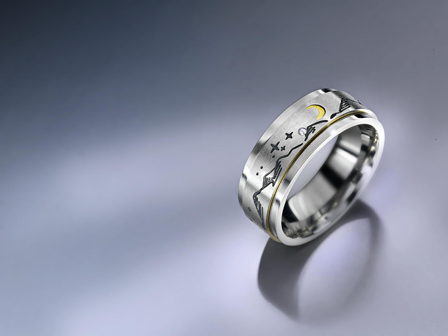 CM Anti-Stress-Ring Landscape Edelstahl (Größe: 18)