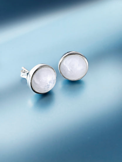 CM Ohrstecker "Mondstein" 925 Silber