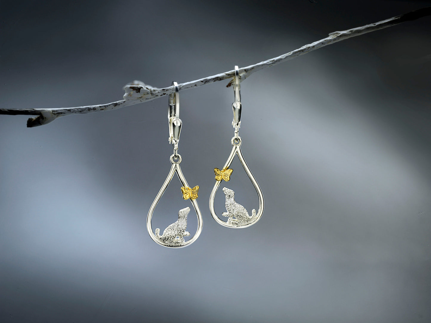 CM Ohrhänger "Fellnase" 925 Silber