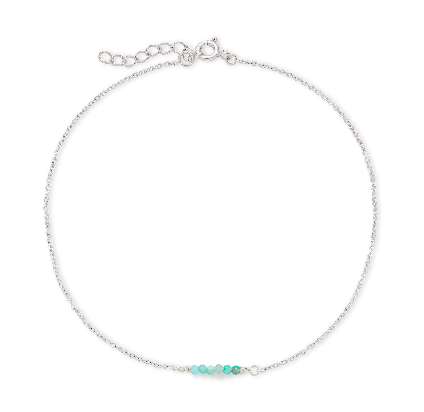 CM Fußkettchen 925 Silber (Material: Amazonit)