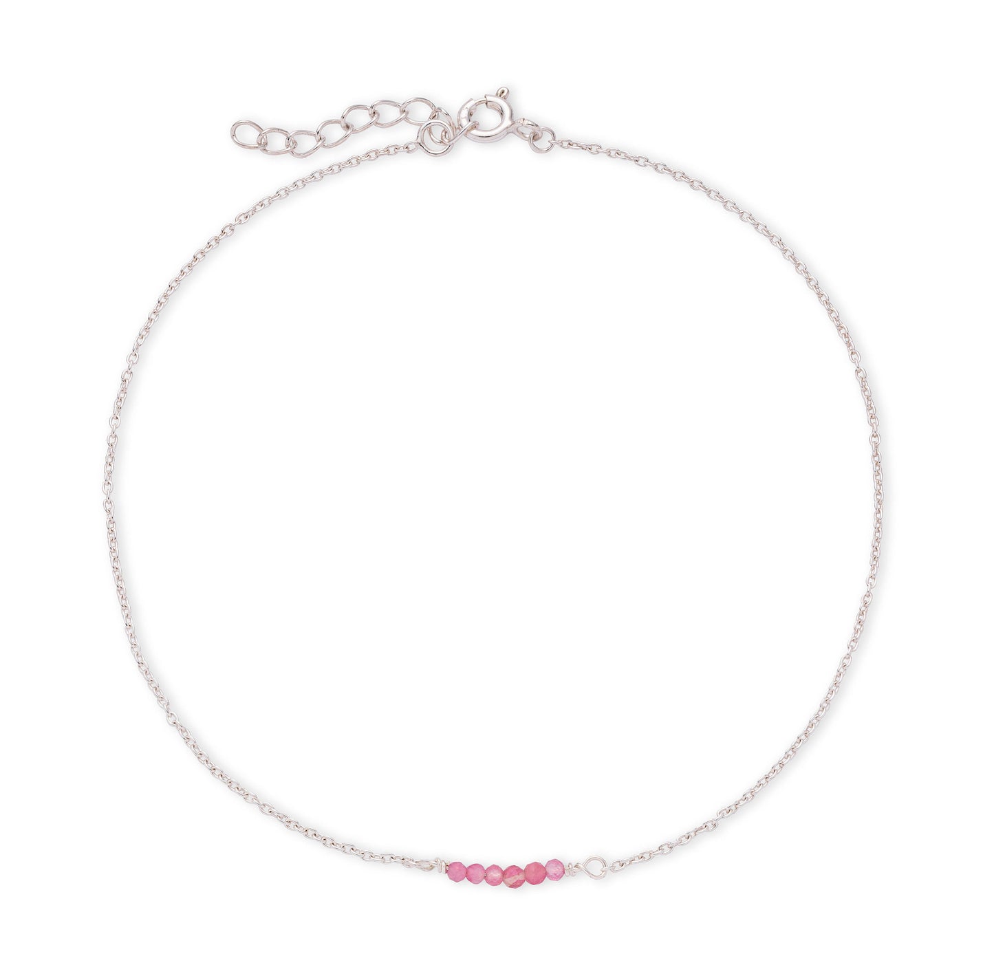 CM Fußkettchen 925 Silber (Material: Turmalin)