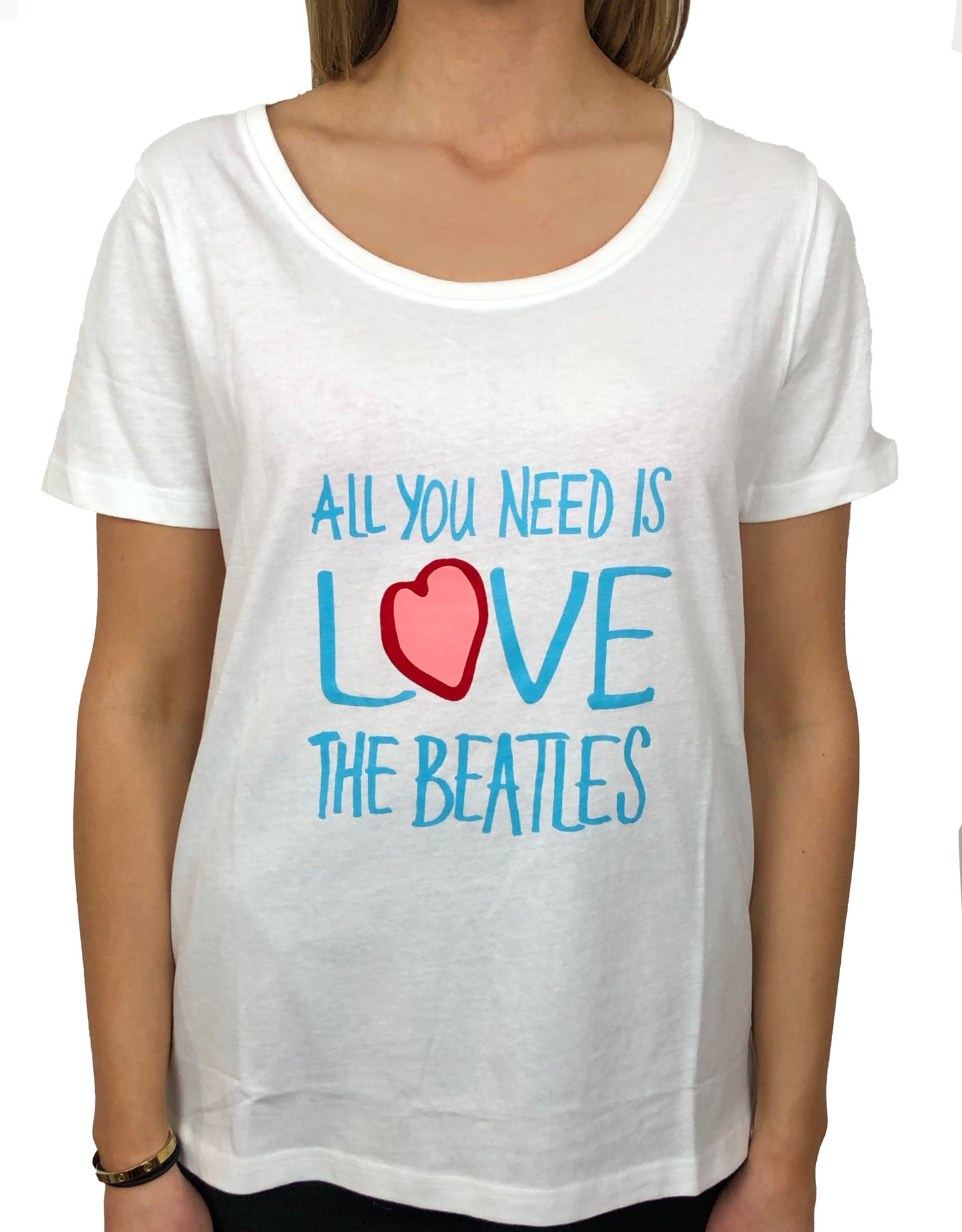 Beatles T-Shirt "Love", Ladies, Farbe: Weiß, Größe: XL (Fanartikel)