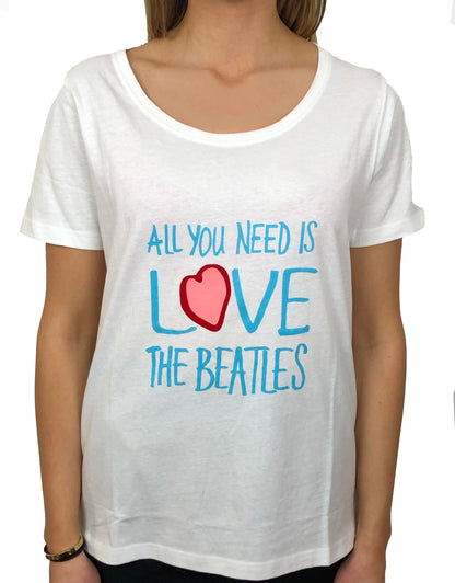Beatles T-Shirt "Love", Ladies, Farbe: Weiß, Größe: XL (Fanartikel)