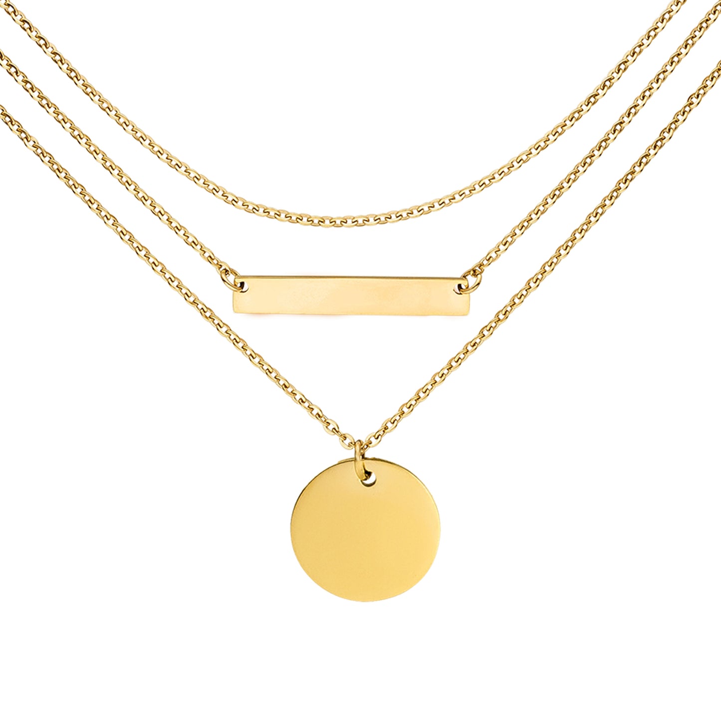 Paul Valentine Halskette "Circle Plate" Edelstahl, rosegold