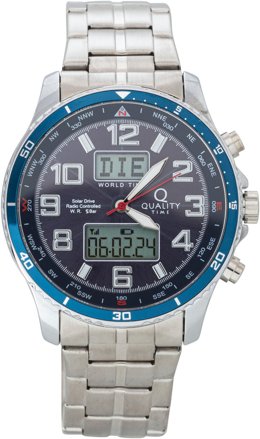 QT Herren Funk-Solaruhr "New York"