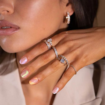 Paul Valentine Ring Brilliant Square Ring Messing (Farbe: vergoldet, Größe: 57)