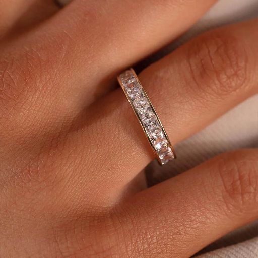 Paul Valentine Ring Brilliant Square Ring Messing (Farbe: vergoldet, Größe: 57)