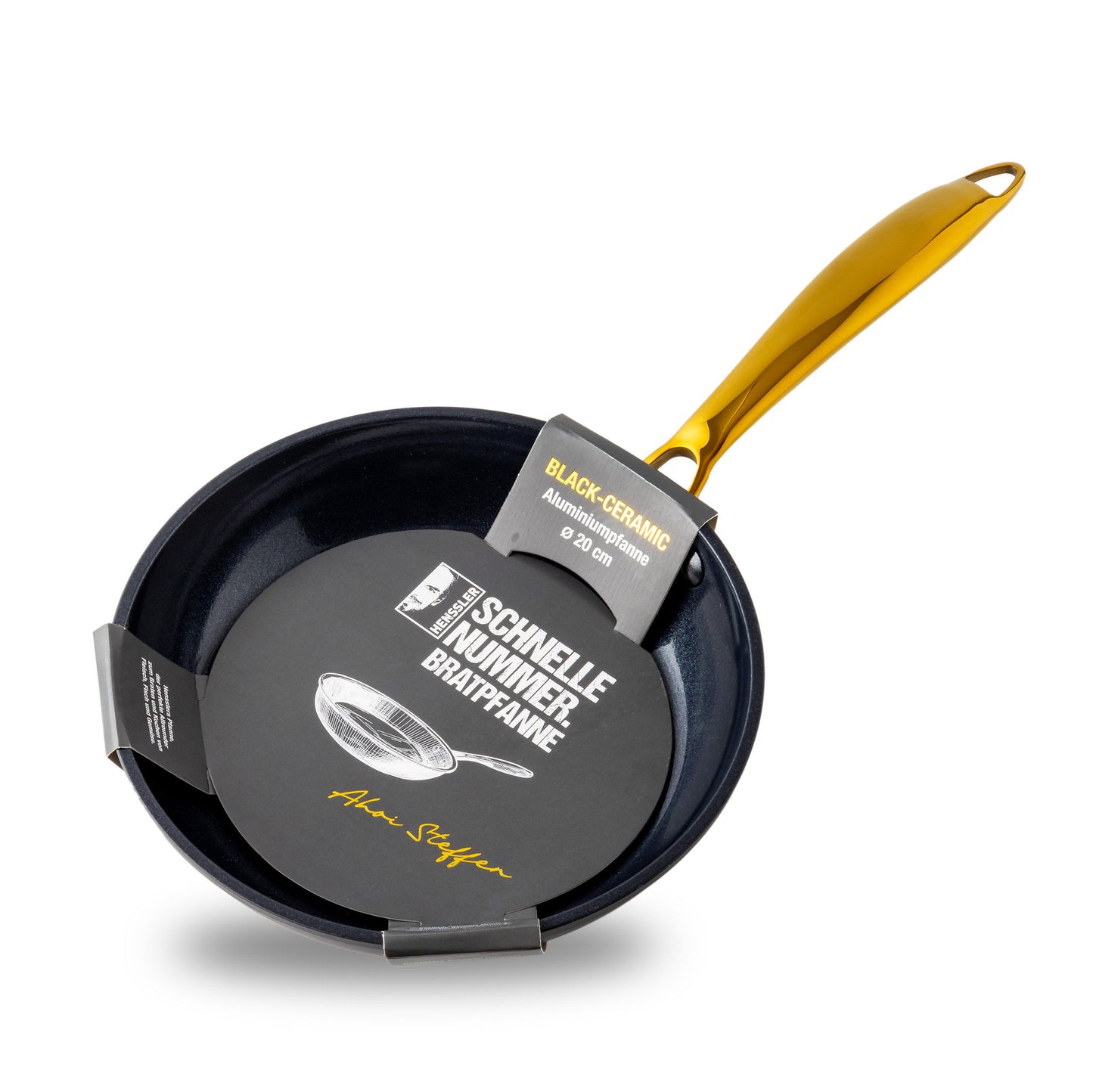 Henssler Aluminium-Pfanne mit Edelstahl-Griff (Größe: 20 cm)