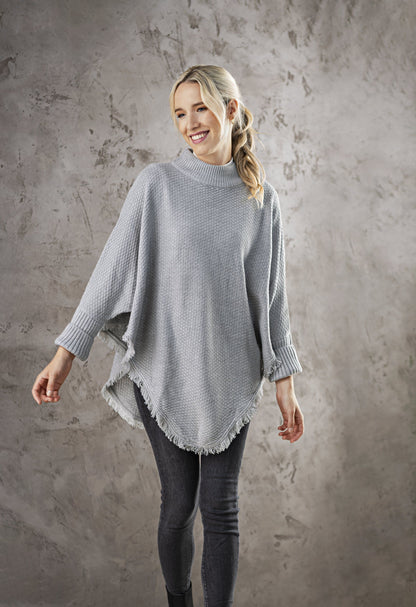 Poncho "Lena" (Farbe: grau melange)