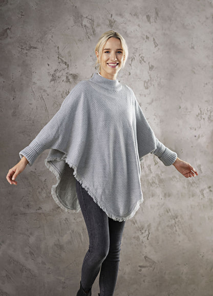 Poncho "Lena" (Farbe: grau melange)