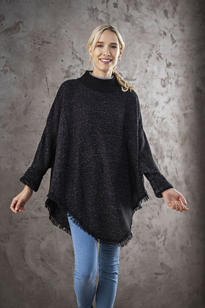Poncho "Lena" (Farbe: schwarz)