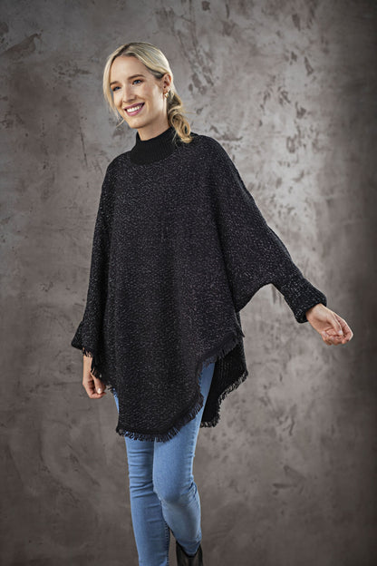 Poncho "Lena" (Farbe: schwarz)