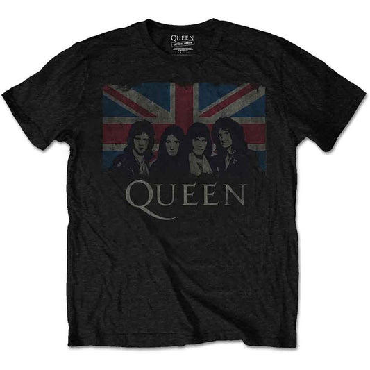 Queen T-Shirt "Vintage Union Jack", Farbe: Schwarz, Größe: M (Fanartikel)