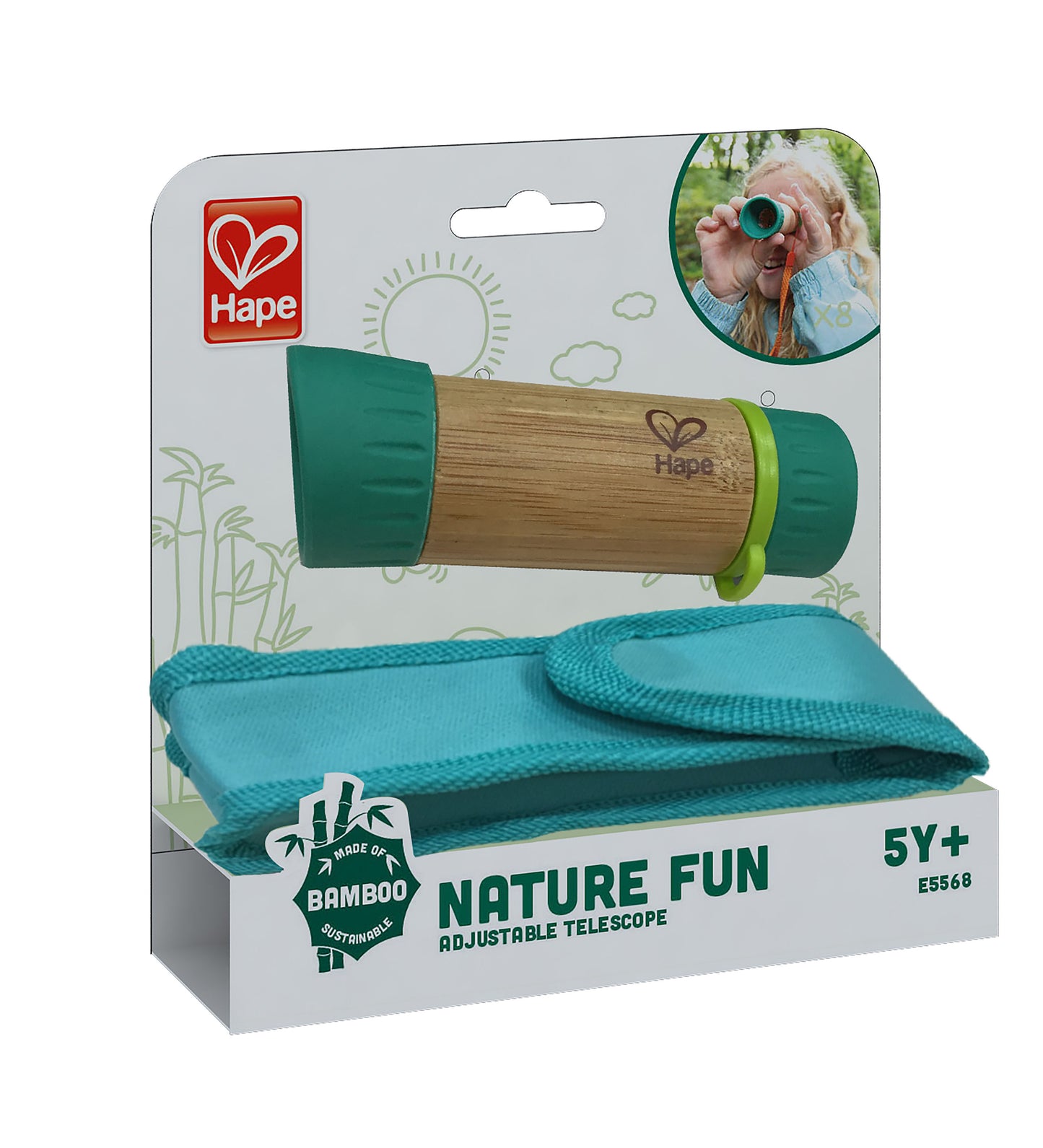 Hape Kinder-Teleskop "Nature Fun" aus Bambus, 2-teilig