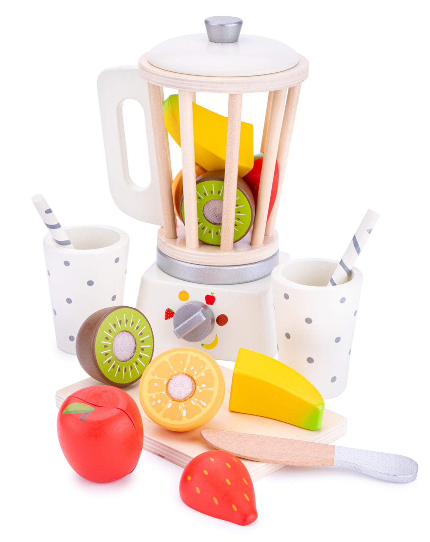 Holz-Spielzeug SMOOTHIE MIXER 12-teilig in bunt