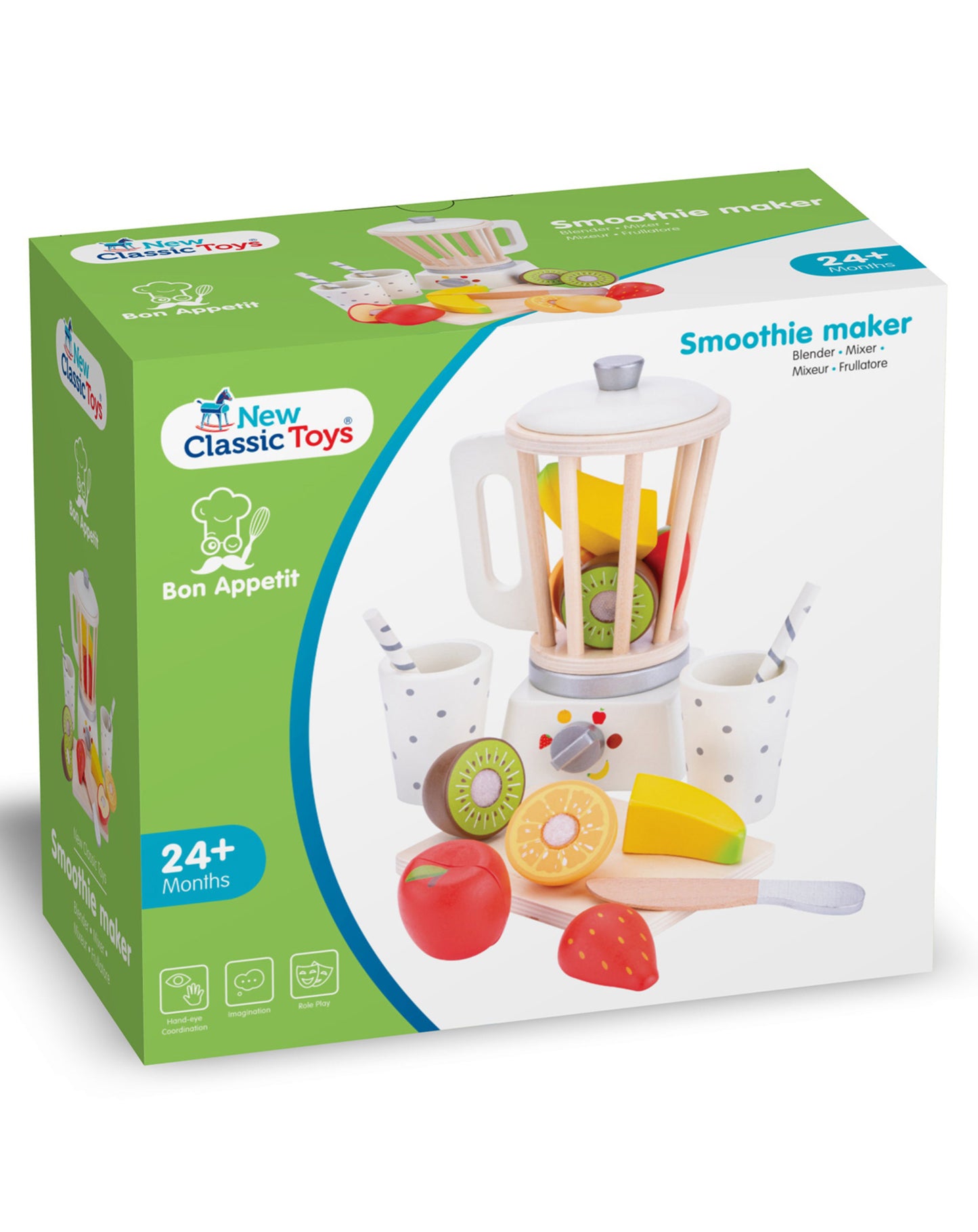 Holz-Spielzeug SMOOTHIE MIXER 12-teilig in bunt