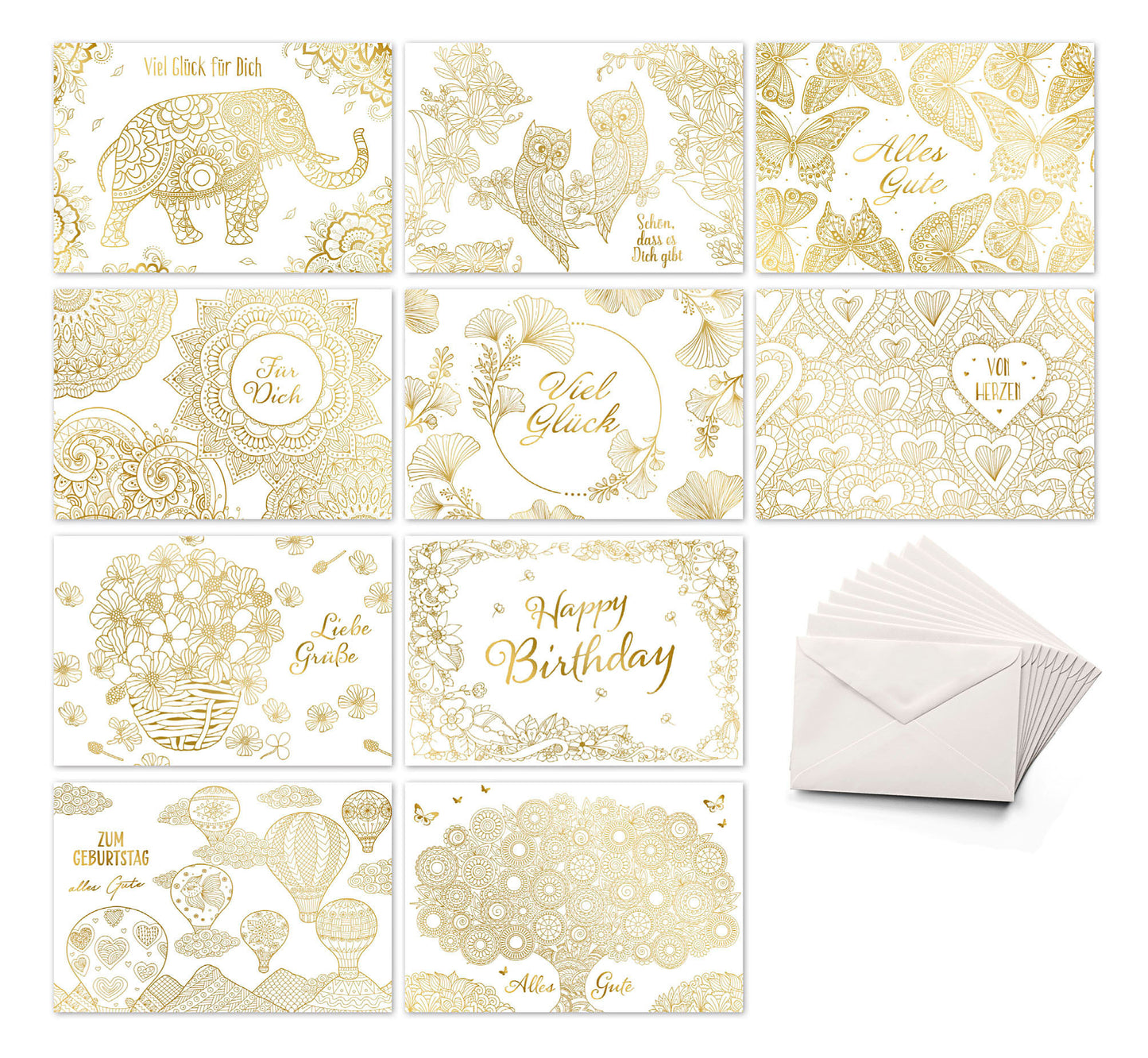 Ausmalkarten "Gute Wünsche" 20-teilig