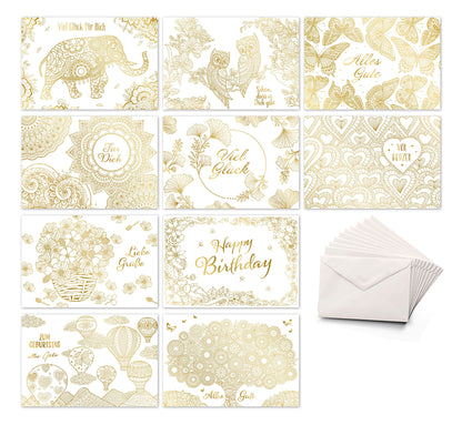 Ausmalkarten "Gute Wünsche" 20-teilig