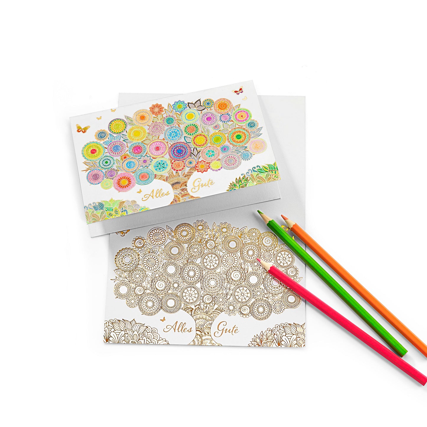Ausmalkarten "Gute Wünsche" 20-teilig