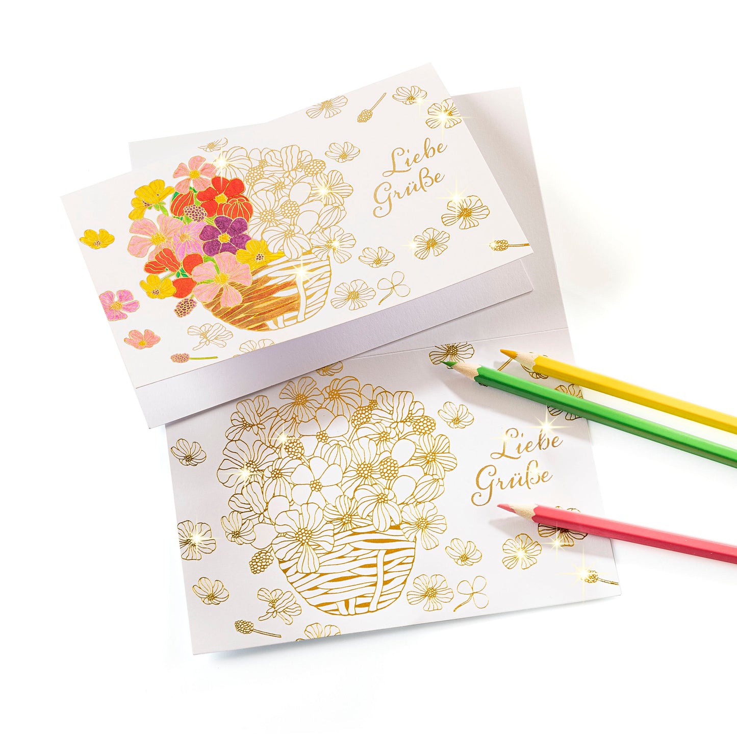 Ausmalkarten "Gute Wünsche" 20-teilig