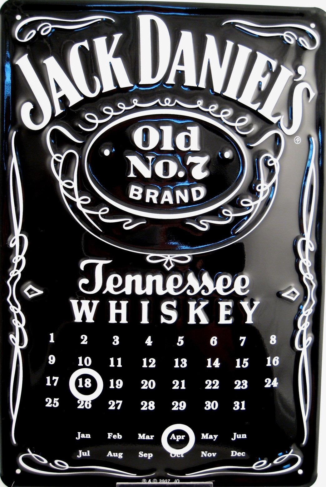 Schild 'Jack Daniels Kalender'