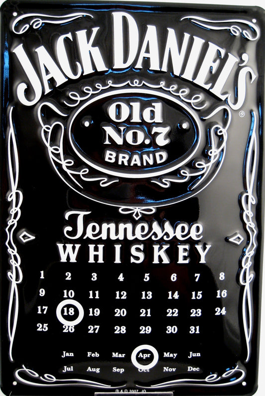 Schild 'Jack Daniels Kalender'