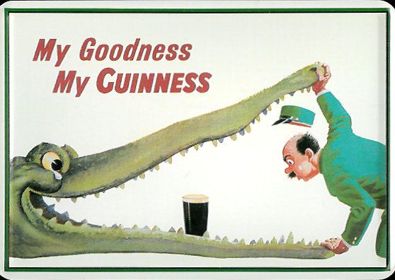 Schild 'My Goodness,My Guinness Krokodil'