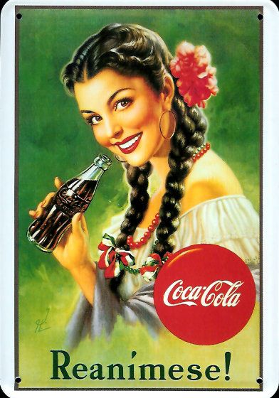 Schild 'Coca Cola Reanimese'